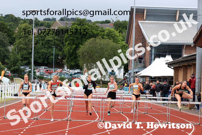Womens Heptathlon 100 metres hurdles, 2024 EAP International Combined events, Hewcham, Northumberland.  Photo: David T. Hewitson/Sports for All Pics